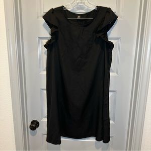 SheIn Curve Black Scoop Neck Flutter Sleeve Dress 1XL